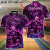 BlueJose Bowling Creepy Doll Graffiti Skull Lollipop Artwork Customized Name, Team Name 3D Shirt (6 Colors)