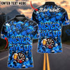BlueJose Darts Fierce Angry Bull Character Never Give Up Graffiti Darts Dartboard Holding Beer Mug Flame Aura Personalized Name, Team Name Unisex Shirt (4 Colors)