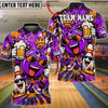 BlueJose Bowling And Pins Cool Funny Smiling Bowling Ball Character Holding Beer Mug Sunglasses Graffiti Splatter Pins Customized Name, Team Name 3D Shirt (4 Colors)