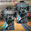 BlueJose Bowling And Pins Punk Rock Newspaper Collage Newspaper Print Graffiti Splatter Lightning Customized Name, Team Name 3D Shirt (4 Colors)