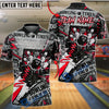 BlueJose Bowling And Pins Punk Rock Newspaper Collage Newspaper Print Graffiti Splatter Lightning Customized Name, Team Name 3D Shirt (4 Colors)