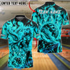 BlueJose Bowling And Pins Fire Nine-Tailed Fox Bowling Ball and Pins Graphic Customized Name, Team Name 3D Shirt (4 Colors)