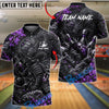BlueJose Bowling Samurai Dragon Floral Bowling Ball Graphic Customized Name, Team Name 3D Shirt (6 Colors)