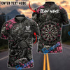 BlueJose Darts Samurai Dragon Floral Dartboard Graphic Personalized Name, Team Name Unisex Shirt (6 Colors)