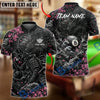 BlueJose Billiards 8 Ball Japanese Samurai Dragon Cherry Blossom Personalized Name Shirt (6 Colors)
