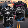 BlueJose Darts Skull Gothic Rose Dartboard Personalized Name, Team Name Unisex Shirt (6 Colors)