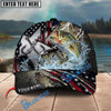 BlueJose Fishing Vintage Hook Patriotic Style Personalized Name Classic 3D Cap Personalized Cap (13 Breeds)
