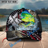 BlueJose Fishing Vintage Hook Patriotic Style Personalized Name Classic 3D Cap Personalized Cap (13 Breeds)