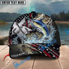 BlueJose Fishing Vintage Hook Patriotic Style Personalized Name Classic 3D Cap Personalized Cap (13 Breeds)