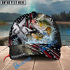 BlueJose Fishing Vintage Hook Patriotic Style Personalized Name Classic 3D Cap Personalized Cap (13 Breeds)