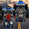 BlueJose Darts Angry Bull Mascot Cigar Beer Mugs High Score 180 Wheat Ears Target Board Personalized Name, Team Name Unisex Shirt (6 Colors)