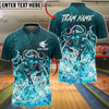 BlueJose Bowling And Pins Raging Bull Lightning Bowling Strike Customized Name, Team Name 3D Shirt (4 Colors)