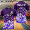 BlueJose Bowling And Pins Raging Bull Lightning Bowling Strike Customized Name, Team Name 3D Shirt (4 Colors)