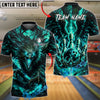 BlueJose Bowling And Pins Dark Crow Flaming Bowling Ball Customized Name, Team Name 3D Shirt (4 Colors)