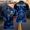 BlueJose Darts Dark Crow Flaming Dartboard Personalized Name, Team Name Unisex Shirt (4 Colors)