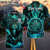 BlueJose Darts Dark Crow Flaming Dartboard Personalized Name, Team Name Unisex Shirt (4 Colors)