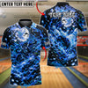 BlueJose Bowling And Pins Samurai Warrior Sakura Flame Strike Customized Name, Team Name 3D Shirt (4 Colors)