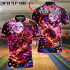 BlueJose Bowling And Pins Samurai Warrior Sakura Flame Strike Customized Name, Team Name 3D Shirt (4 Colors)