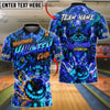 BlueJose Bowling And Pins Halloween Pumpkin Ghost Neon Graphic Customized Name, Team Name 3D Shirt (4 Colors)