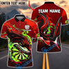 BlueJose Darts Shark Power Strike Multicolor Options Personalized Name Shirt (4 Colors)