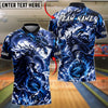 BlueJose Bowling And Pins Flame Samurai Dragon Graphic Customized Name, Team Name 3D Shirt (4 Colors)