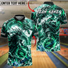 BlueJose Bowling And Pins Flame Samurai Dragon Graphic Customized Name, Team Name 3D Shirt (4 Colors)