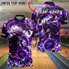 BlueJose Bowling And Pins Flame Samurai Dragon Graphic Customized Name, Team Name 3D Shirt (4 Colors)