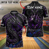 BlueJose Bowling And Pins Dragon Crown Ball Graphic Customized Name, Team Name 3D Shirt (4 Colors)