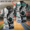 BlueJose Bowling And Pins 300 Pin Crusher Graffiti Flame Graphic Customized Name, Team Name 3D Shirt (4 Colors)
