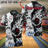 BlueJose Bowling And Pins 300 Pin Crusher Graffiti Flame Graphic Customized Name, Team Name 3D Shirt (4 Colors)