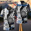 BlueJose Darts 180 Dart Sniper Graffiti Flame Graphic Personalized Name, Team Name Unisex Shirt (4 Colors)
