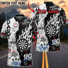 BlueJose Darts 180 Dart Sniper Graffiti Flame Graphic Personalized Name, Team Name Unisex Shirt (4 Colors)