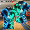 BlueJose Bowling Fire and Ice Dragon Strike Customized Name, Team Name 3D Shirt (4 Colors)