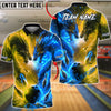 BlueJose Bowling Fire and Ice Dragon Strike Customized Name, Team Name 3D Shirt (4 Colors)