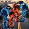 BlueJose Darts Fire and Ice Dragon Dartboard Personalized Name, Team Name Unisex Shirt (4 Colors)