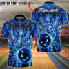 BlueJose Bowling And Pins Funny Crazy Face Pins Lightning Fireball Neon Customized Name, Team Name 3D Shirt (4 Colors)