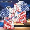 BlueJoses Bowling And Pins Smoke American Flag Customized Name, Team Name 3D Shirt