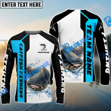 Bluejose Catfish Fishing Blue Line Sport Custom Name & Team Name 3D Shirts