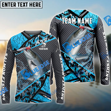 Bluejose Salmon Fishing Blue Camo 2 Sport Custom Name & Team Name 3D Shirts