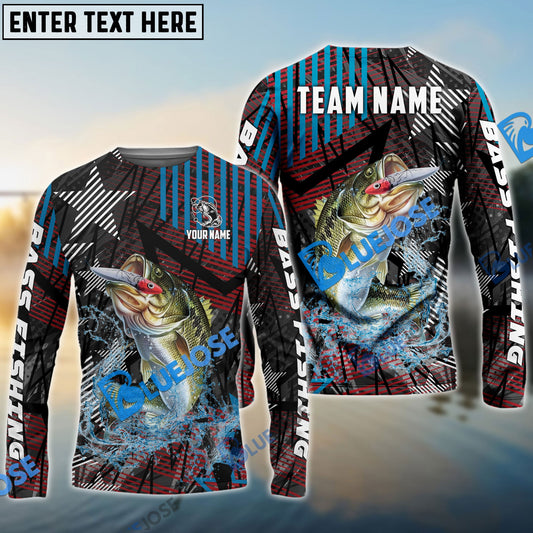 Bluejose Bass Fishing Rising Star Custom Name & Team Name 3D Shirts