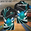 BlueJoses Bowling And Pins Point Tornado Pattern Multicolor Customized Name 3D Shirt ( 4 Colors )