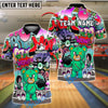 BlueJose Bowling Teddy Attack Customized Name, Team Name 3D Shirt (4 Colors)