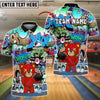 BlueJose Bowling Teddy Attack Customized Name, Team Name 3D Shirt (4 Colors)