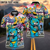 BlueJose Darts Teddy Bear Graffiti Personalized Name, Team Name Shirt (4 Colors)