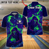 BlueJose Bowling And Pins Flame Grim Reaper With Bowling Design Customized Name, Team Name 3D Shirt (4 Colors)