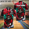 BlueJose Bowling And Pins Graffiti Wolf Streetwear Design Customized Name, Team Name 3D Shirt (4 Colors)