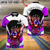 BlueJose Bowling And Pins Crown Flame Ball Black Smoke Design Customized Name, Team Name 3D Shirt (4 Colors)
