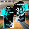 BlueJose Bowling And Pins Rolling Impact Customized Name, Team Name 3D Shirt (4 Colors)