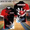 BlueJose Bowling And Pins Rolling Impact Customized Name, Team Name 3D Shirt (4 Colors)