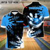 BlueJose Bowling And Pins Rolling Impact Customized Name, Team Name 3D Shirt (4 Colors)